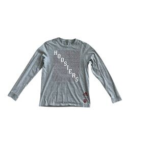 Adidas Adult Unisex Gray Hoosiers Long Sleeve Shirt  Size Small